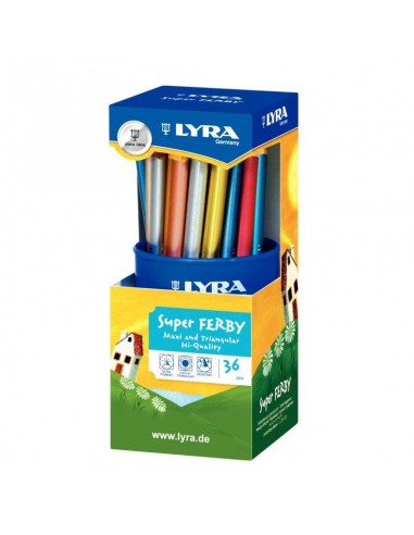 Pot de 36 crayons de couleur Super Ferby assortis de France