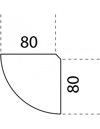 Angle de liaison 90° 80x80cm en ligne des produits 