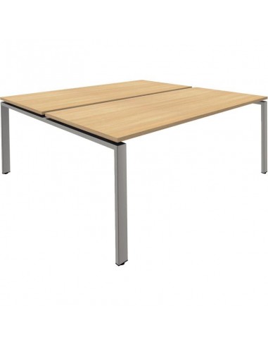 Table de bureau sur structure partagée plateaux fixes départ P165xL140cm 4pieds  plateau en linge