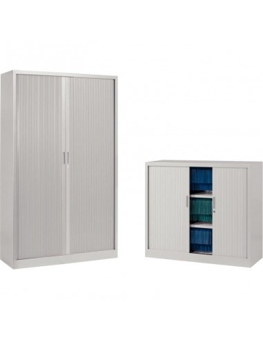 Armoire à rideaux monobloc basse H105cm corps alu/rideaux alu en ligne