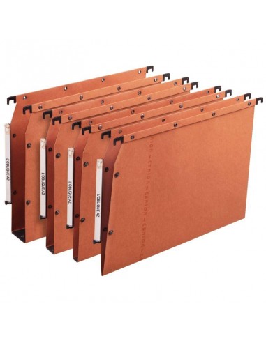 Paquet de 25 dossiers suspendus ULTIMATE en kraft 240g pour armoire, dos V, orange les ctes