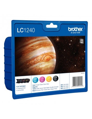 Brother JUPITER pack de 4 cartouches jet d'encre noire, cyan, magenta et jaune authentique (LC1240VALBP) pas cher