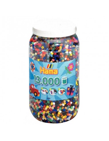 Pot de 13 000 perles Hama à repasser taille midi assorties Toutes les collections ici