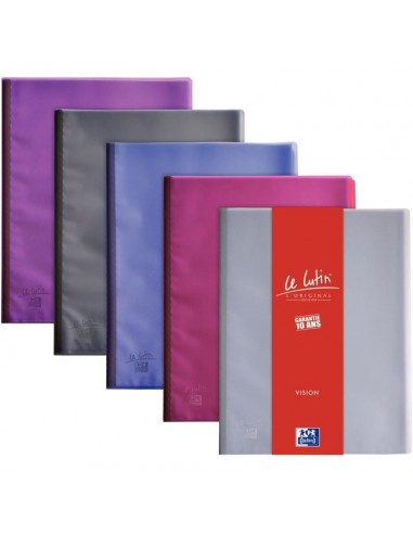 Lot de 5 protège-documents LE LUTIN VISION 60 vues, coloris assortis brillant des détails fins