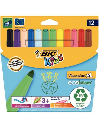 Lot de 12 pochettes de 12 feutres Visacolor XL dont 2 gratuites livraison et retour toujours gratuits