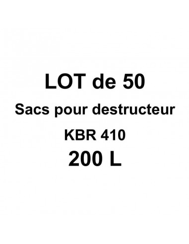 Lot de 50 sacs destructeur KBR410 200 litres Vous souhaitez 