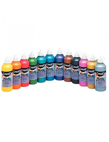 Carton de 12 Flacons de 250 ml de gouache nacrée Creall Pearl couleurs assorties Livraison rapide