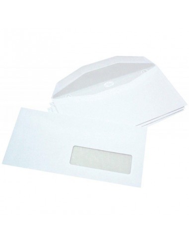 Boite de 1000 enveloppes blanches 114x229mm 80g mécanisables fenêtre 35x100mm Paris Déstockage Promo