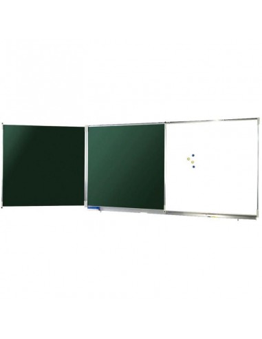 Tableau triptyque mixte ext blanc/int vert émaillé 120x400 + auget commande en ligne